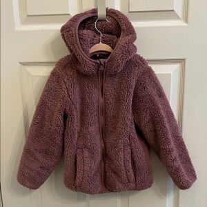 Free Country Kids Plush Hooded Jacket in Mauve Size 5/6